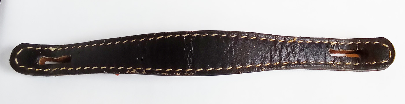 SMALL  BLACK VINTAGE LEATHER HANDLE